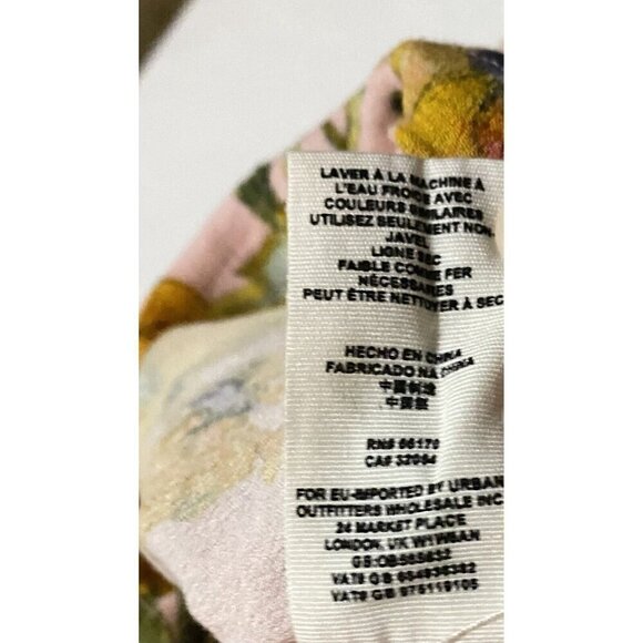 Free People Womens 4 Tegan Mini Dress Floral Print Slit Bell Sleeves Boho - Picture 9 of 9